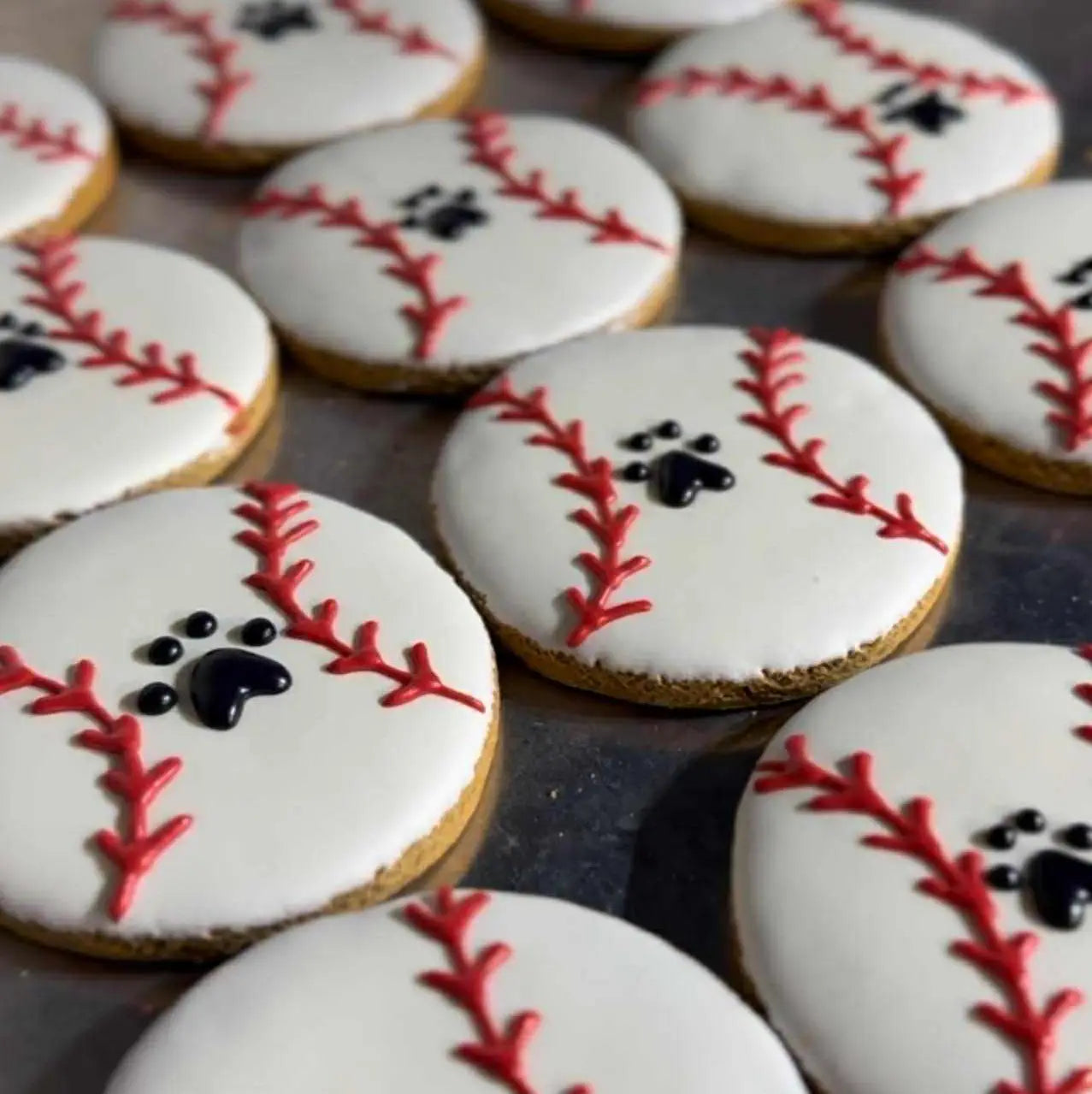 Baseball Dog Cookie