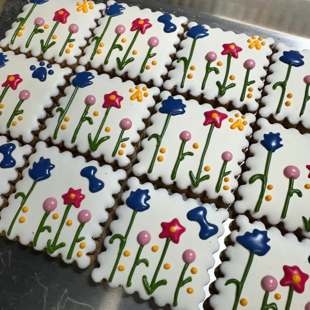 Spring Flowers Dog Cookie