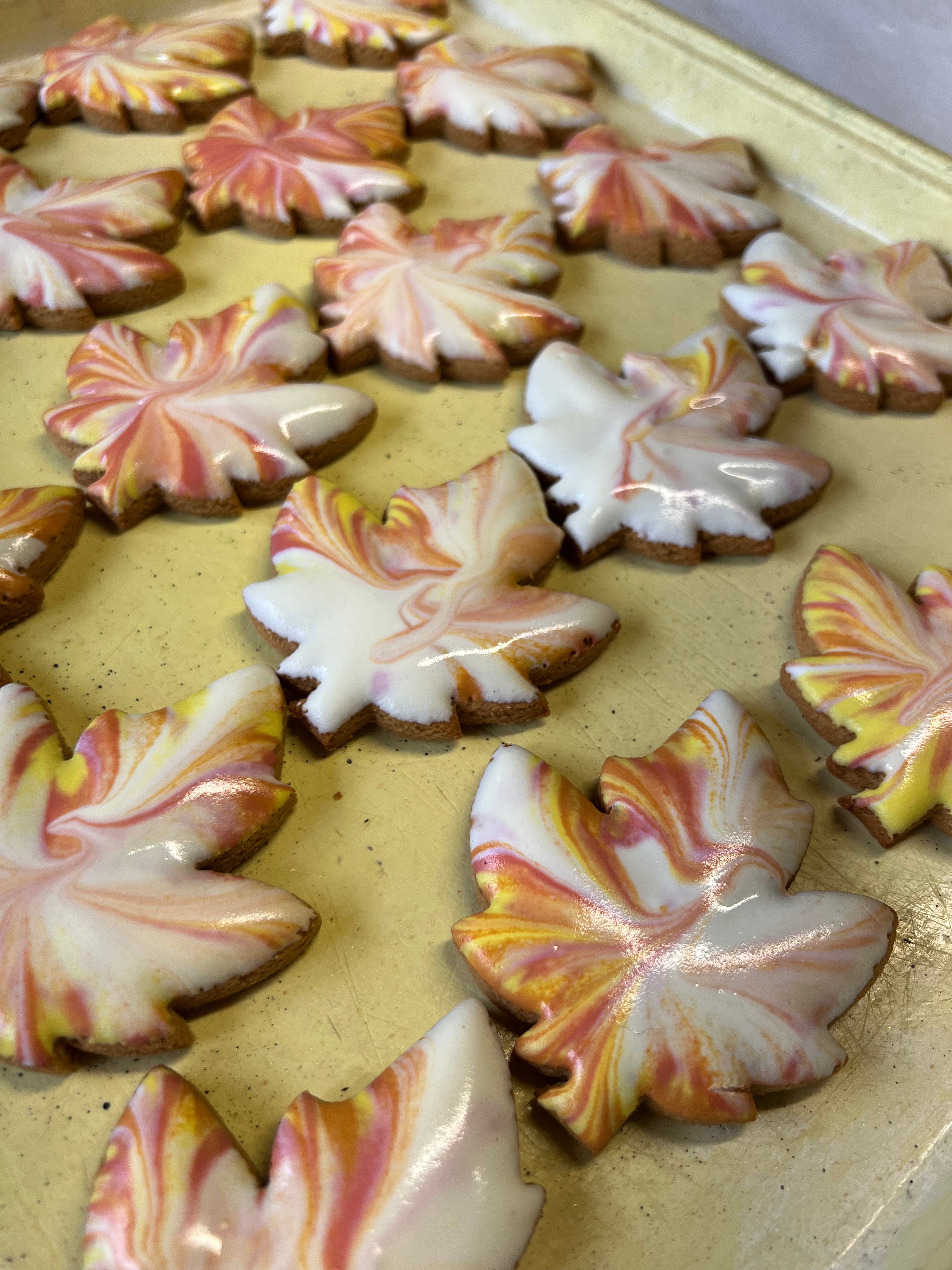 Autumn Harvest Leaf Dog Cookie